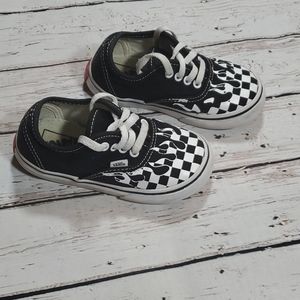 Vans- checkered flames, toddler